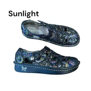 Alegría Pes-542 Women SZ 35 Multicolor Fisherman Clogs. Nursing Comfort Shoes